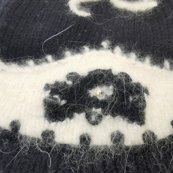 Dana Scott EUC Women's L Vtg Angora Beaded Sweater - Picture 5 of 8